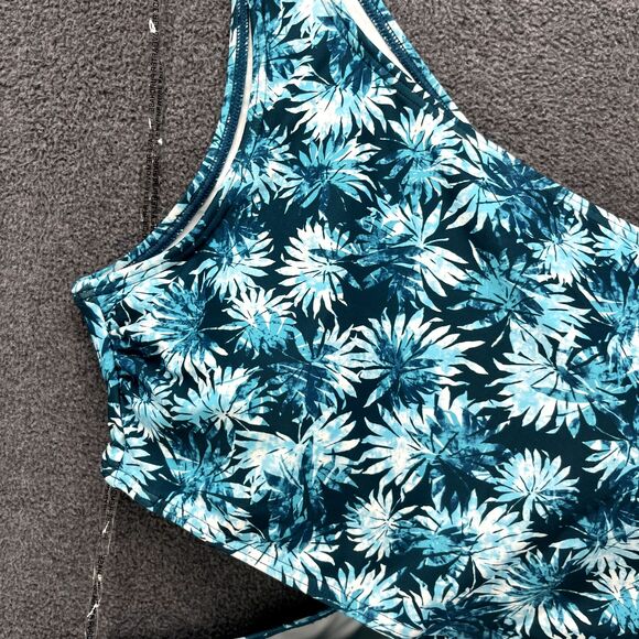 MICHAEL KORS One Piece Swimsuit 440 Turquoise Floral Print Size 10 MRSP $118 - Picture 4 of 14